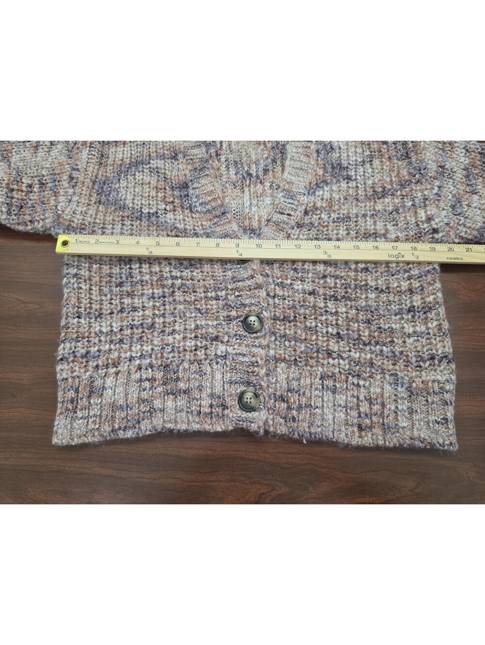 Altar'd State Cardigan Sweater Small Chunky Knit Cropped V Neck Multicolor Boho - Picture 5 of 6